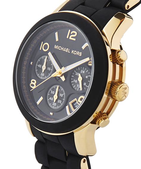 black and gold watch michael kors|michael kors black watch women's.